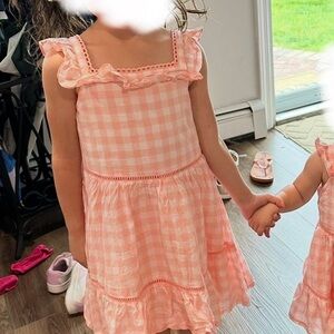Janie and Jack Pink Gingham Ruffled Sundress